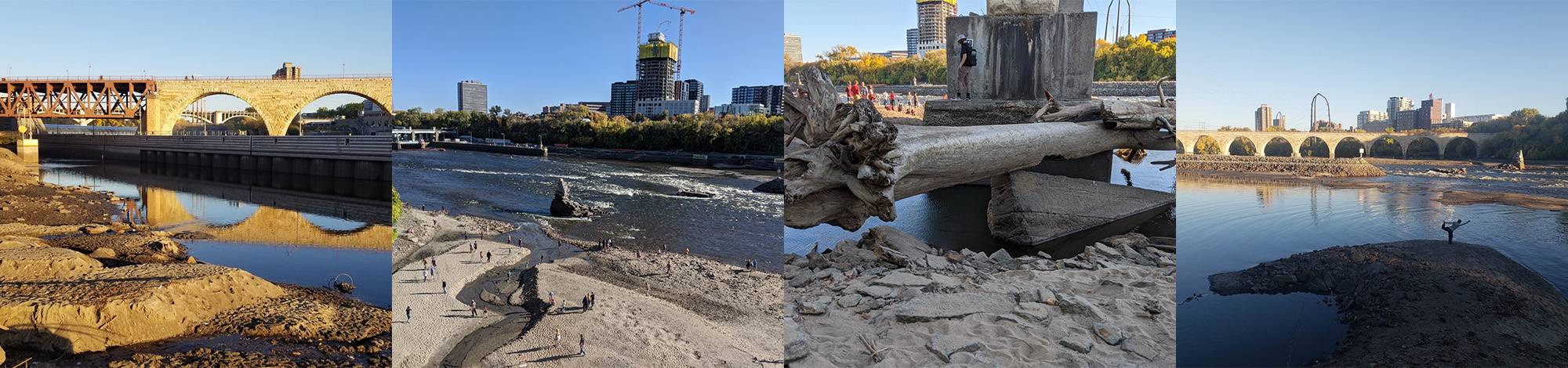 Mississippi River bottom and surrounding landscape after water was lowered